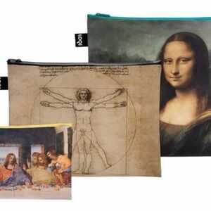 NWT Loqi Set of 3 DA VINCI Zip Pockets (Mona Lisa/Vitruvian Man/Last Supper)